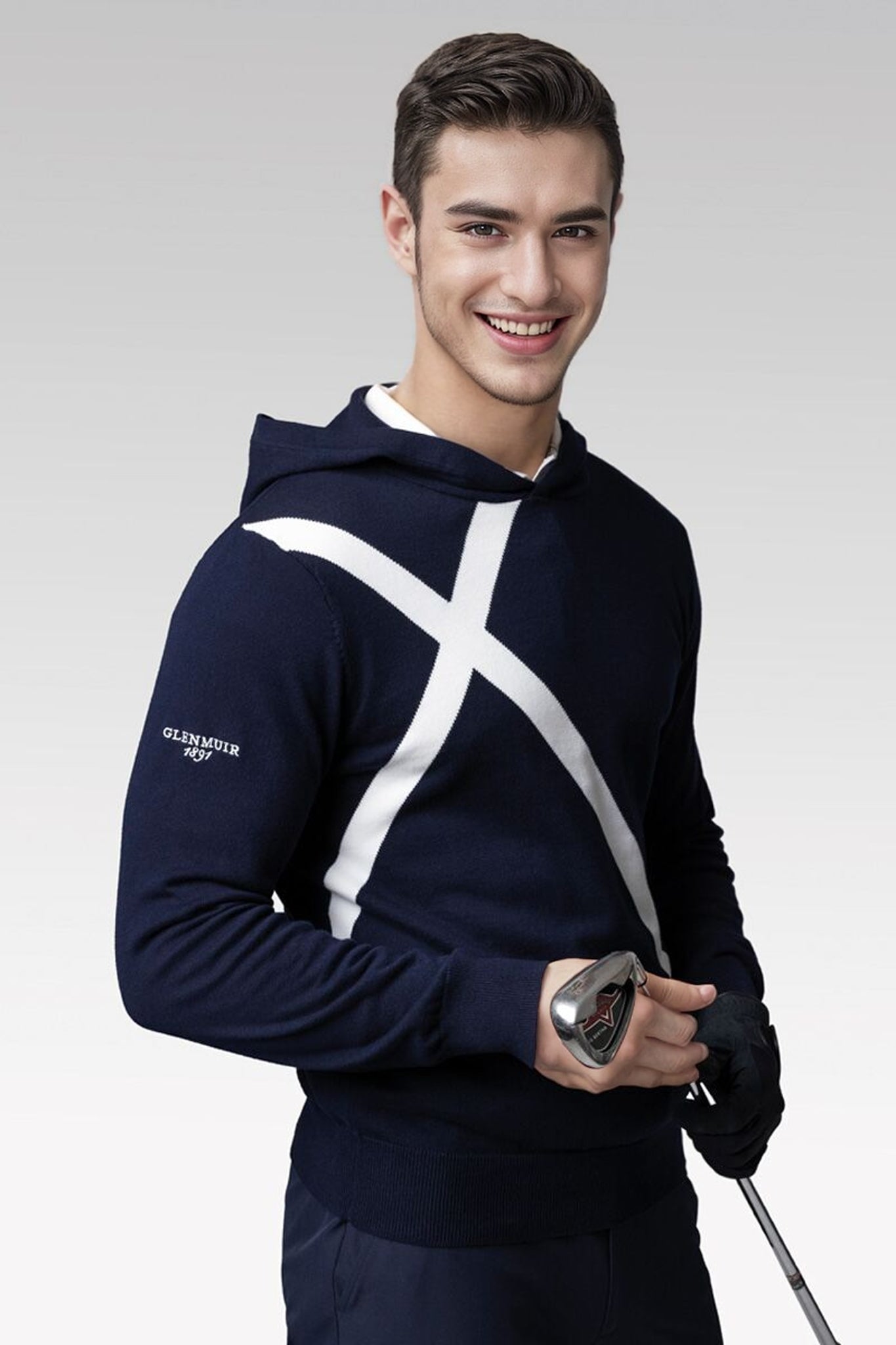 Mens Saltire Cross Cotton Golf Hoodie