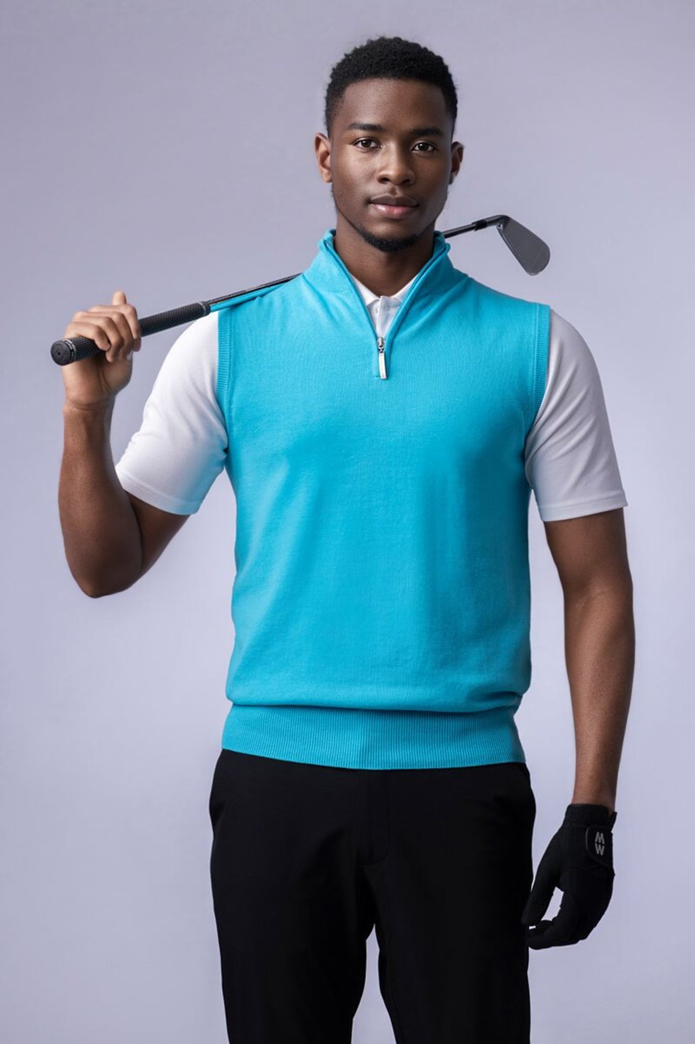 Mens Quarter Zip Lightweight Cotton Golf Slipover