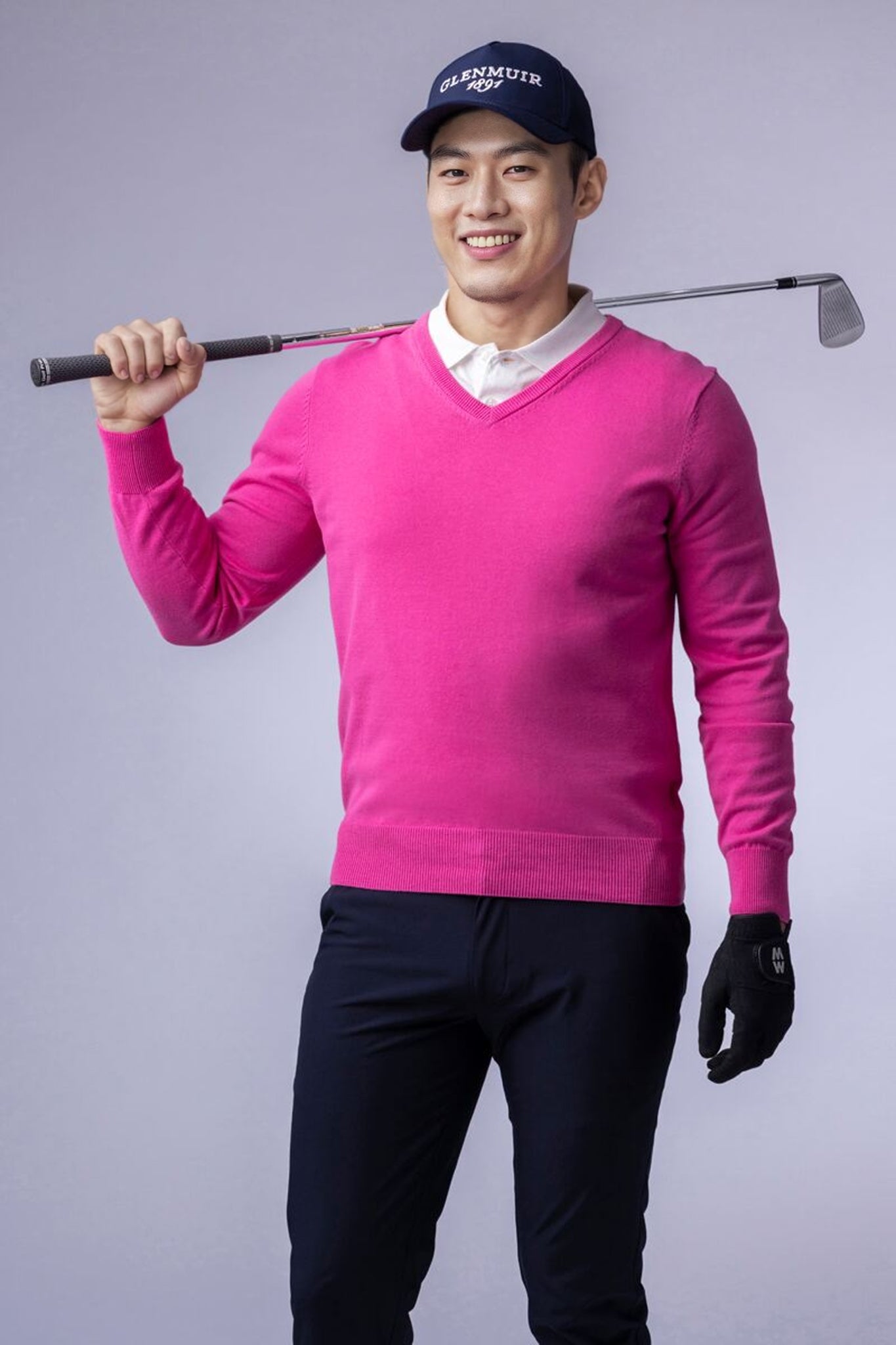 Mens V Neck Cotton Golf Sweater