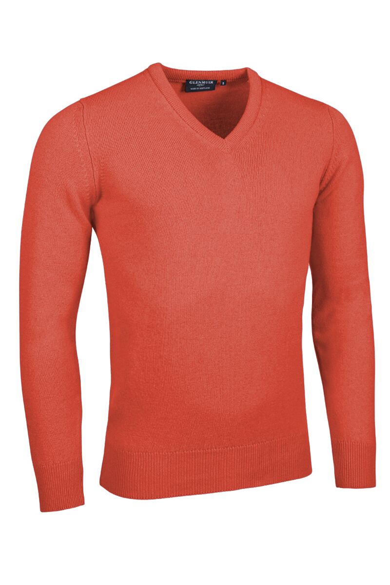 Mens V Neck Lambswool Golf Sweater