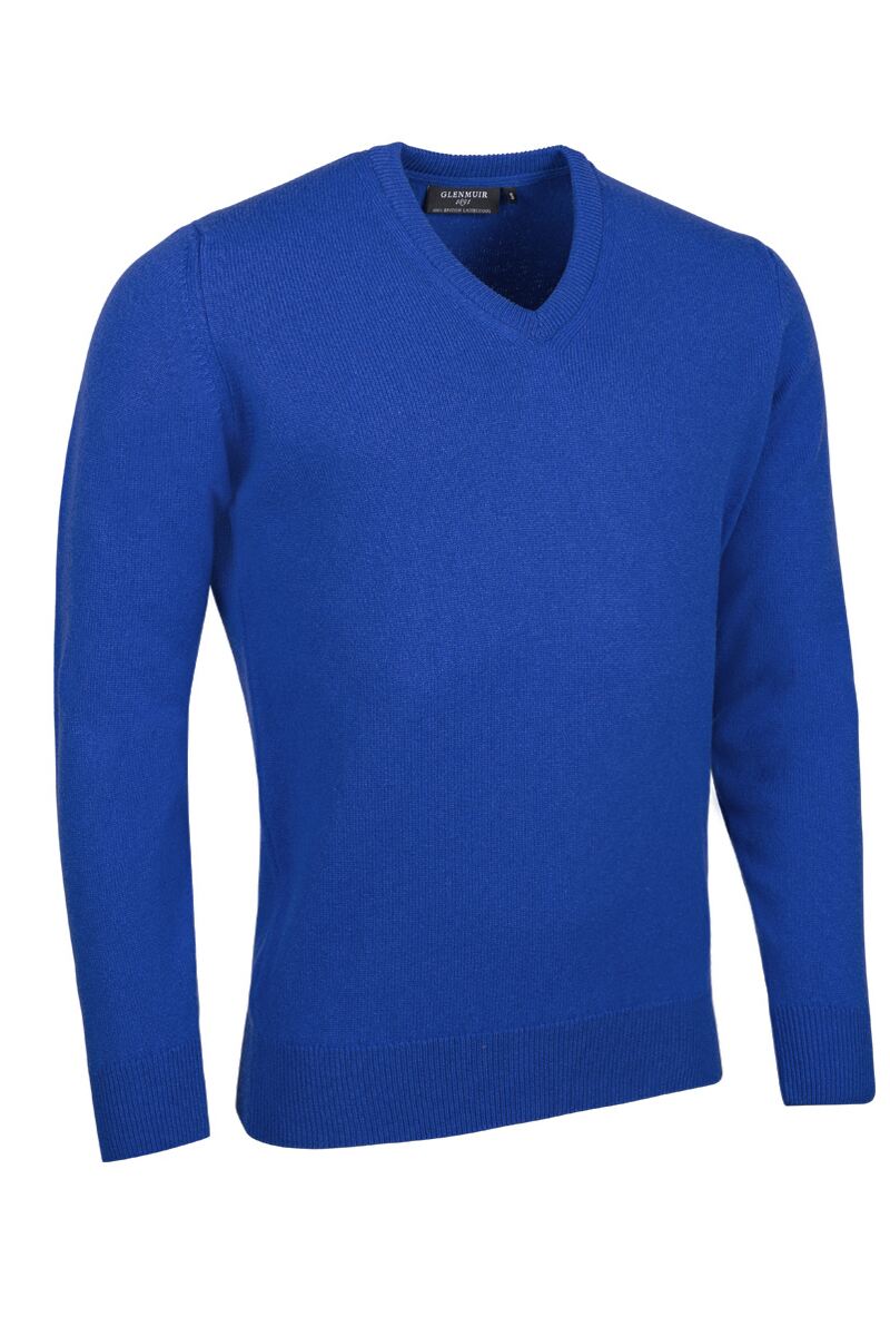 Mens V Neck Lambswool Golf Sweater