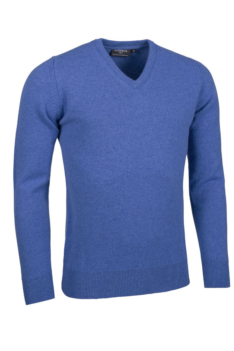 Mens V Neck Lambswool Golf Sweater