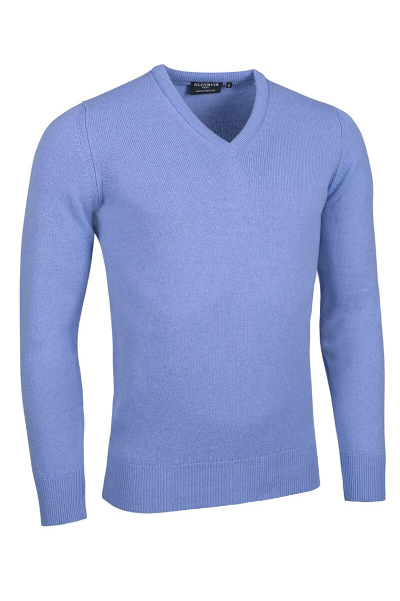 Mens V Neck Lambswool Golf Sweater