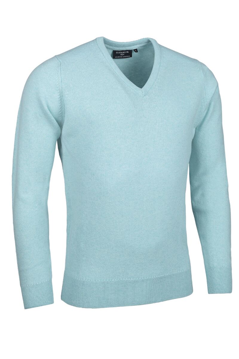 Mens V Neck Lambswool Golf Sweater