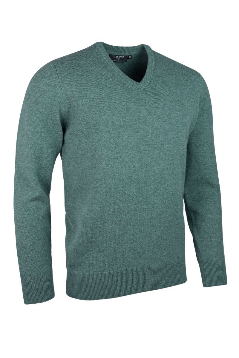 Mens V Neck Lambswool Golf Sweater