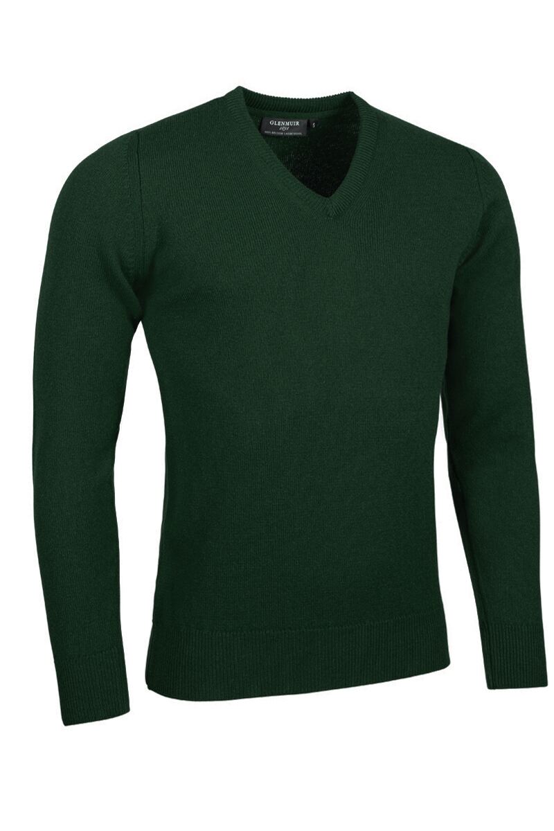 Mens V Neck Lambswool Golf Sweater