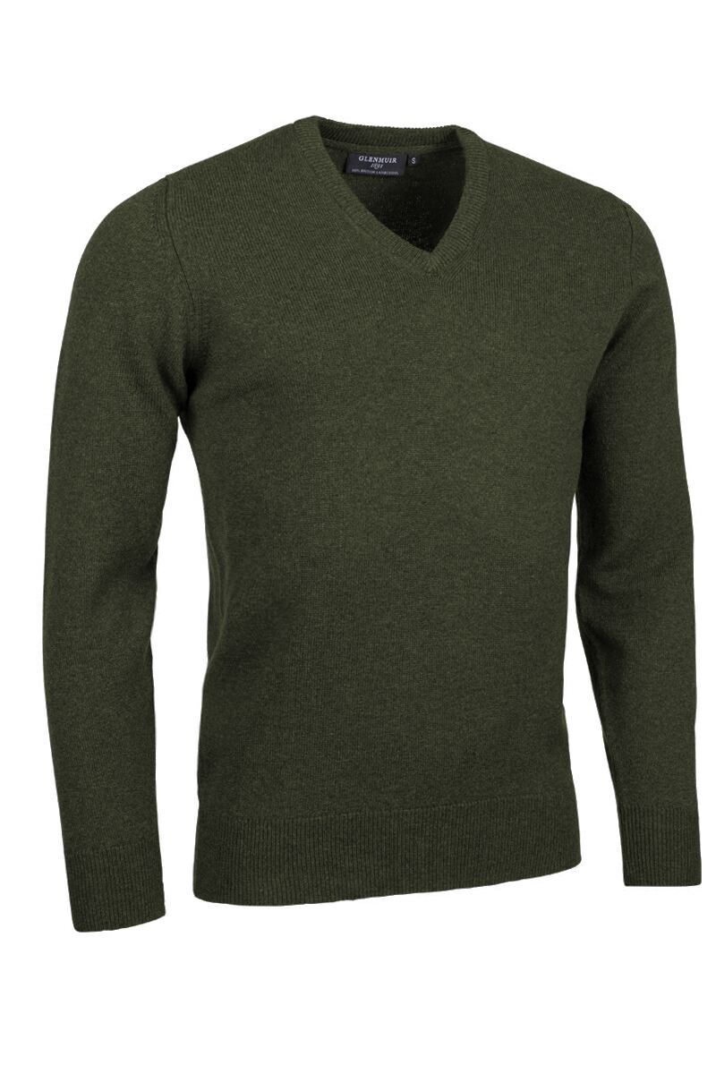 Mens V Neck Lambswool Golf Sweater