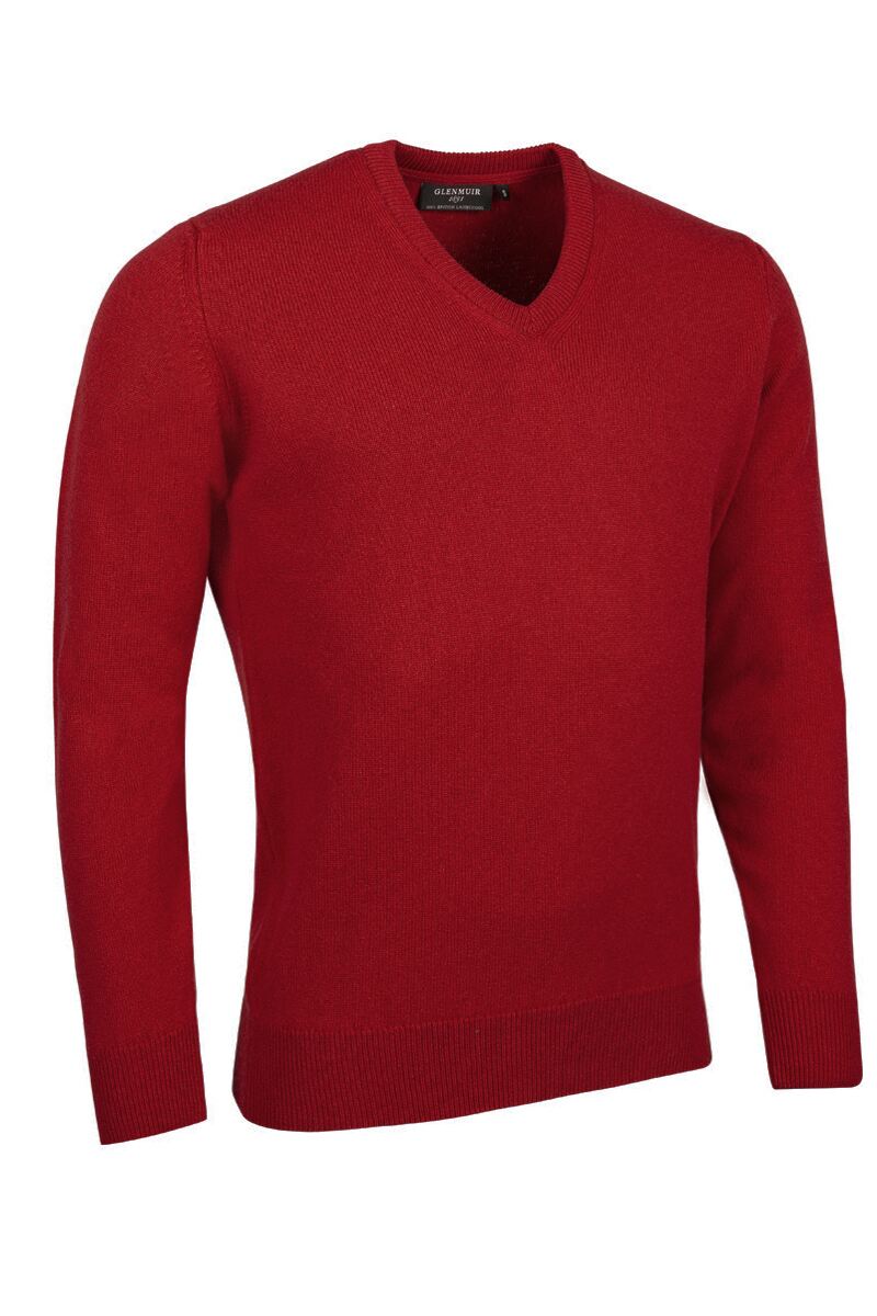 Mens V Neck Lambswool Golf Sweater