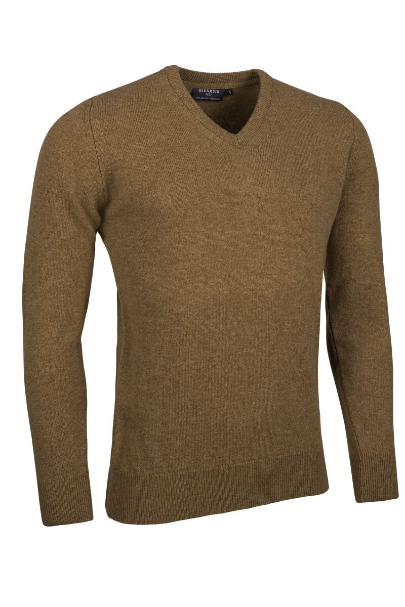 Mens V Neck Lambswool Golf Sweater