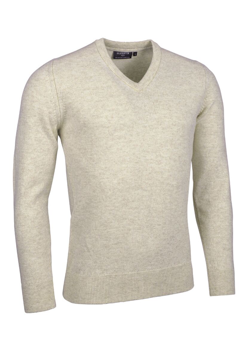 Mens V Neck Lambswool Golf Sweater