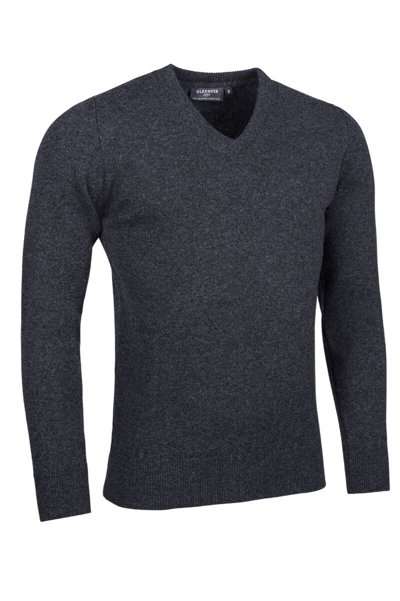 Mens V Neck Lambswool Golf Sweater