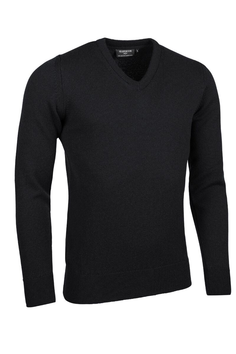 Mens V Neck Lambswool Golf Sweater