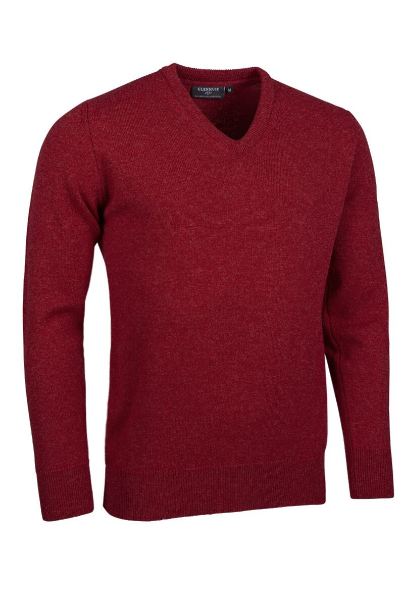 Mens V Neck Lambswool Golf Sweater