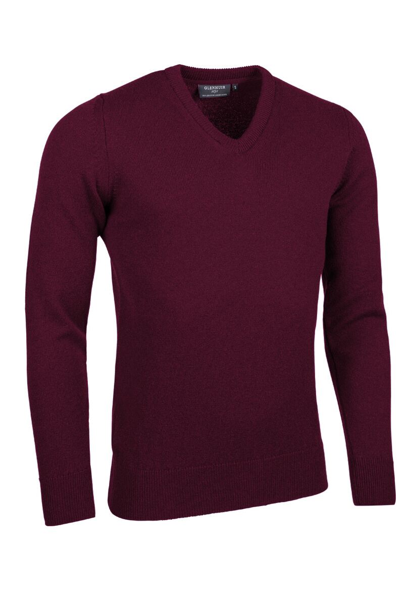 Mens V Neck Lambswool Golf SweaterS / Color4