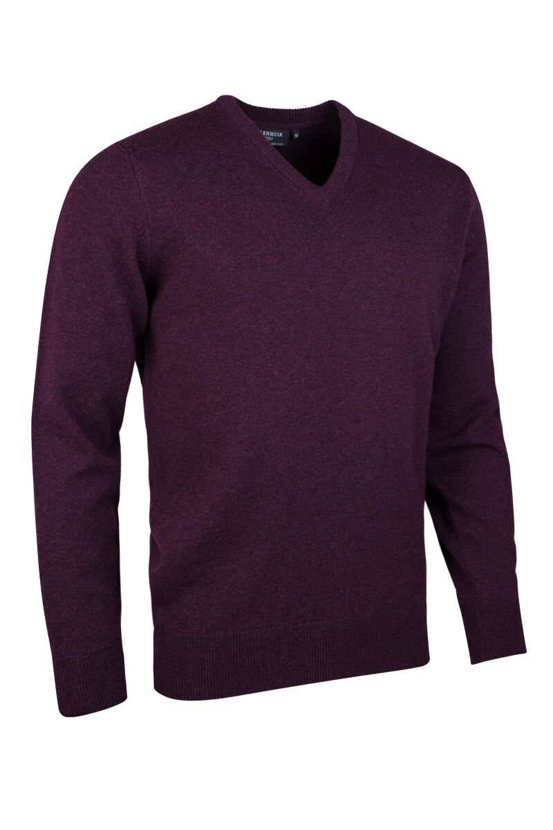 Mens V Neck Lambswool Golf Sweater