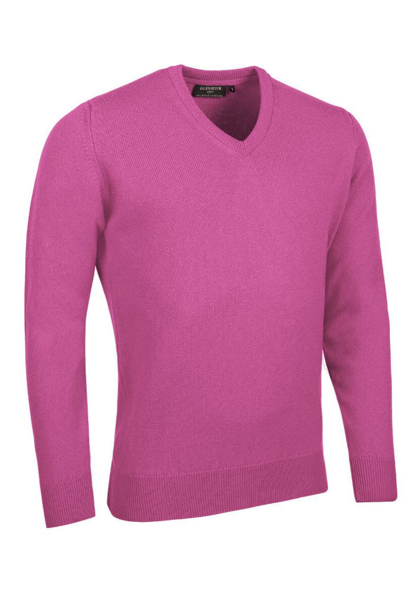 Mens V Neck Lambswool Golf Sweater