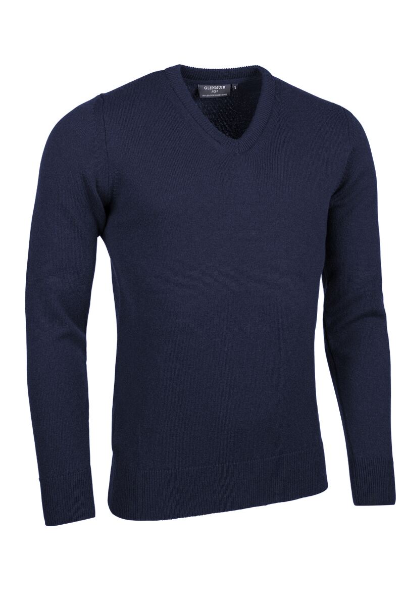 Mens V Neck Lambswool Golf SweaterS / Color8