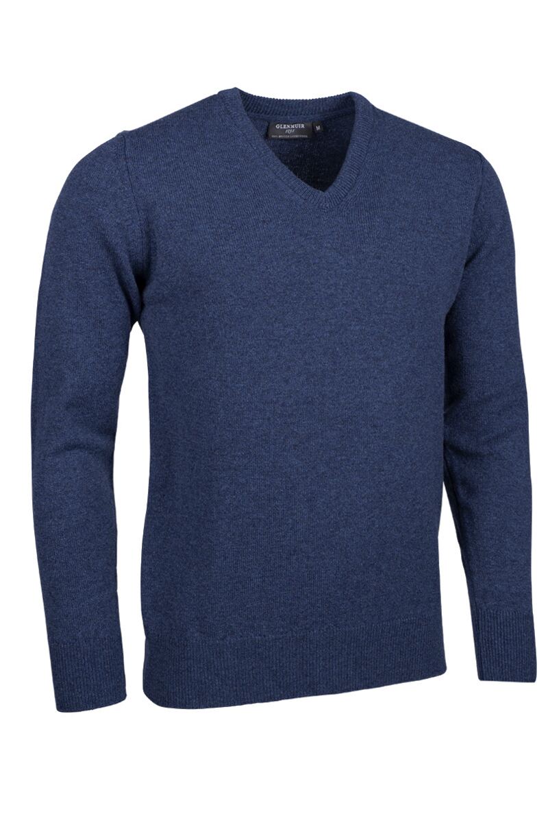 Mens V Neck Lambswool Golf Sweater