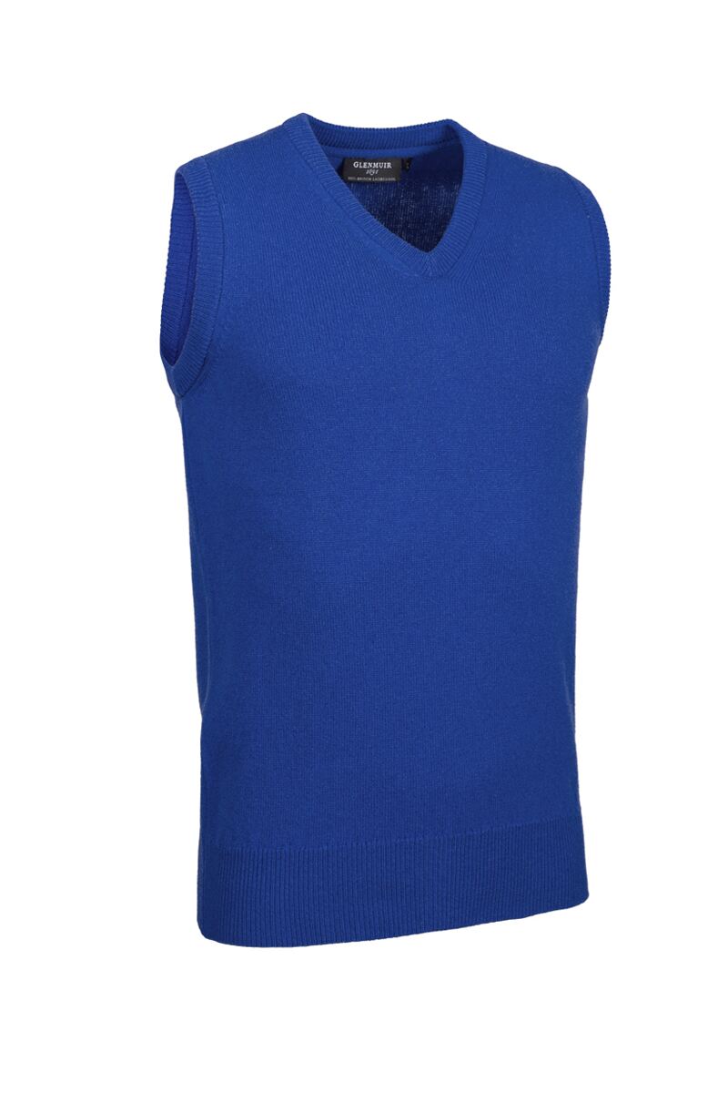 Mens V Neck Lambswool Golf Slipover