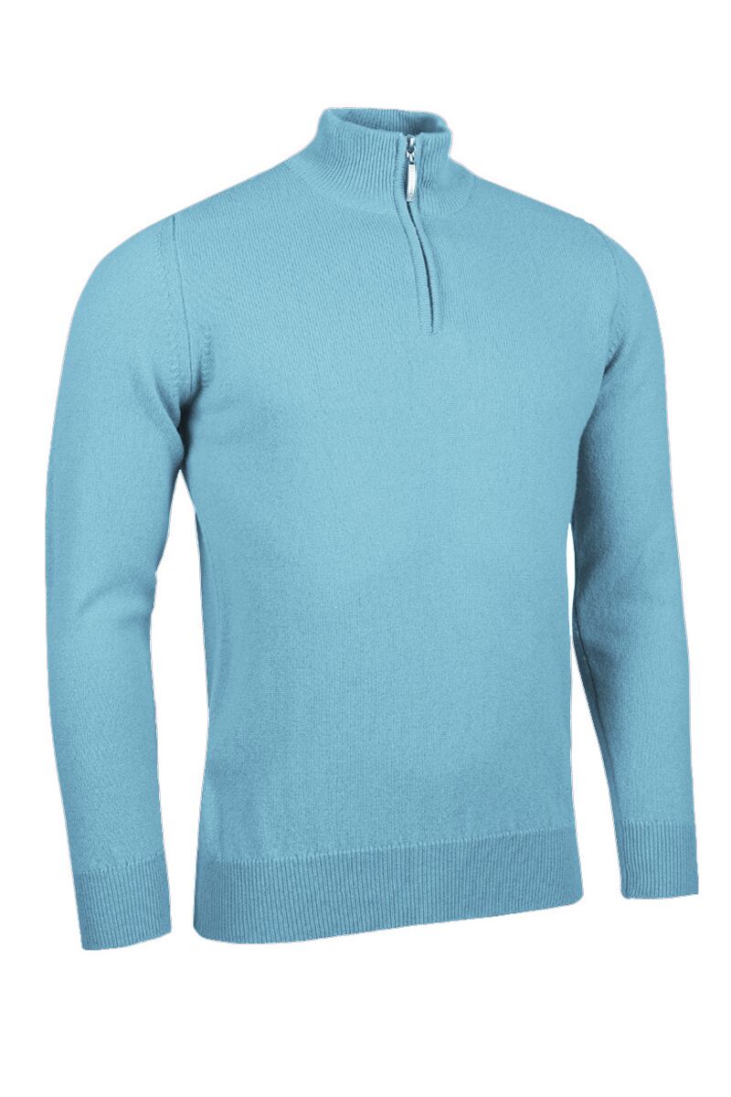 Mens Quarter Zip Lambswool Golf Sweater