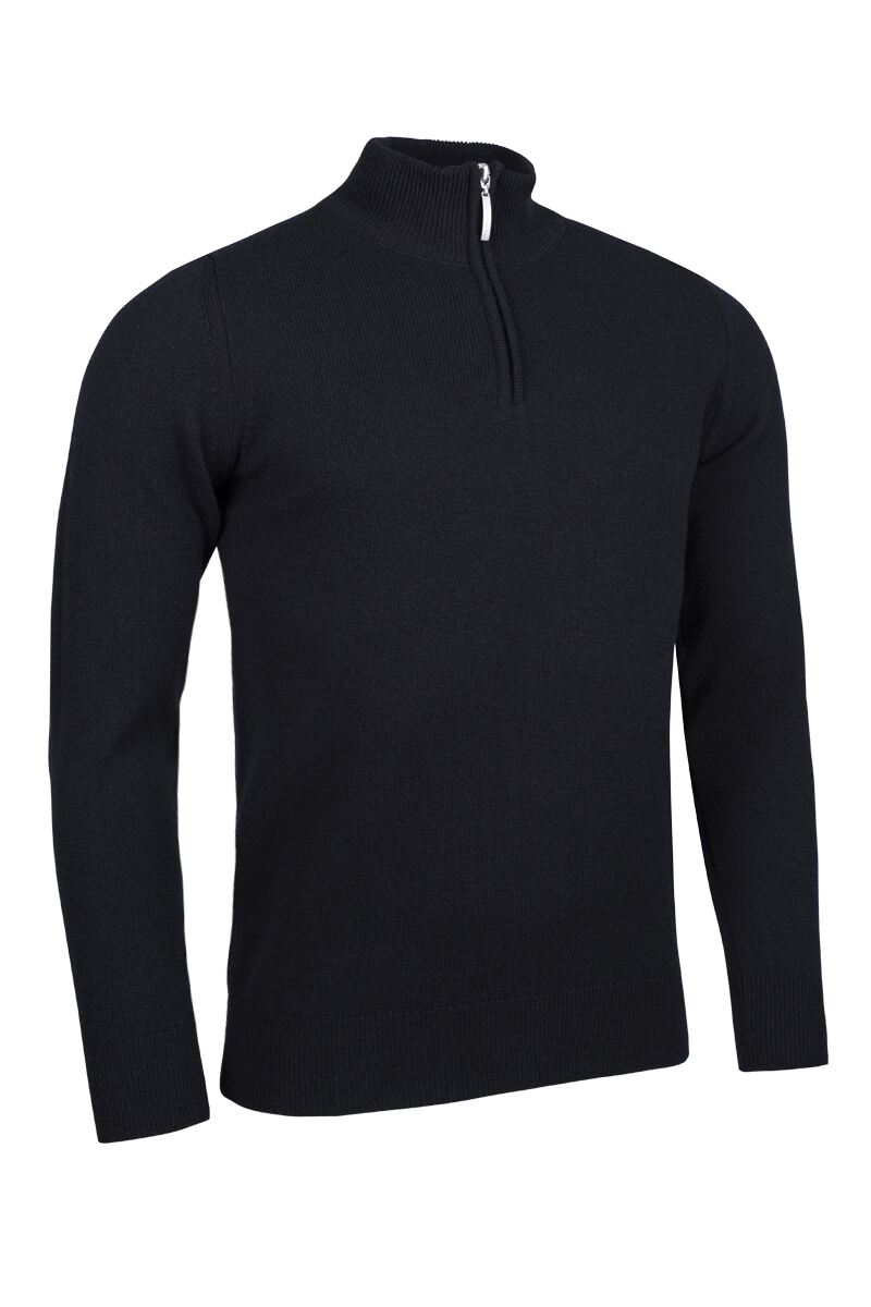 Mens Quarter Zip Lambswool Golf SweaterM / Color12