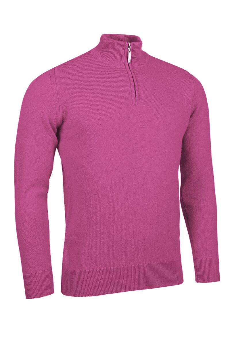 Mens Quarter Zip Lambswool Golf Sweater