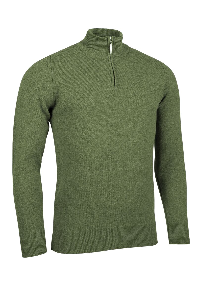 Mens Quarter Zip Lambswool Golf Sweater