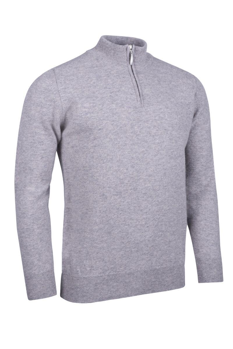 Mens Quarter Zip Lambswool Golf Sweater