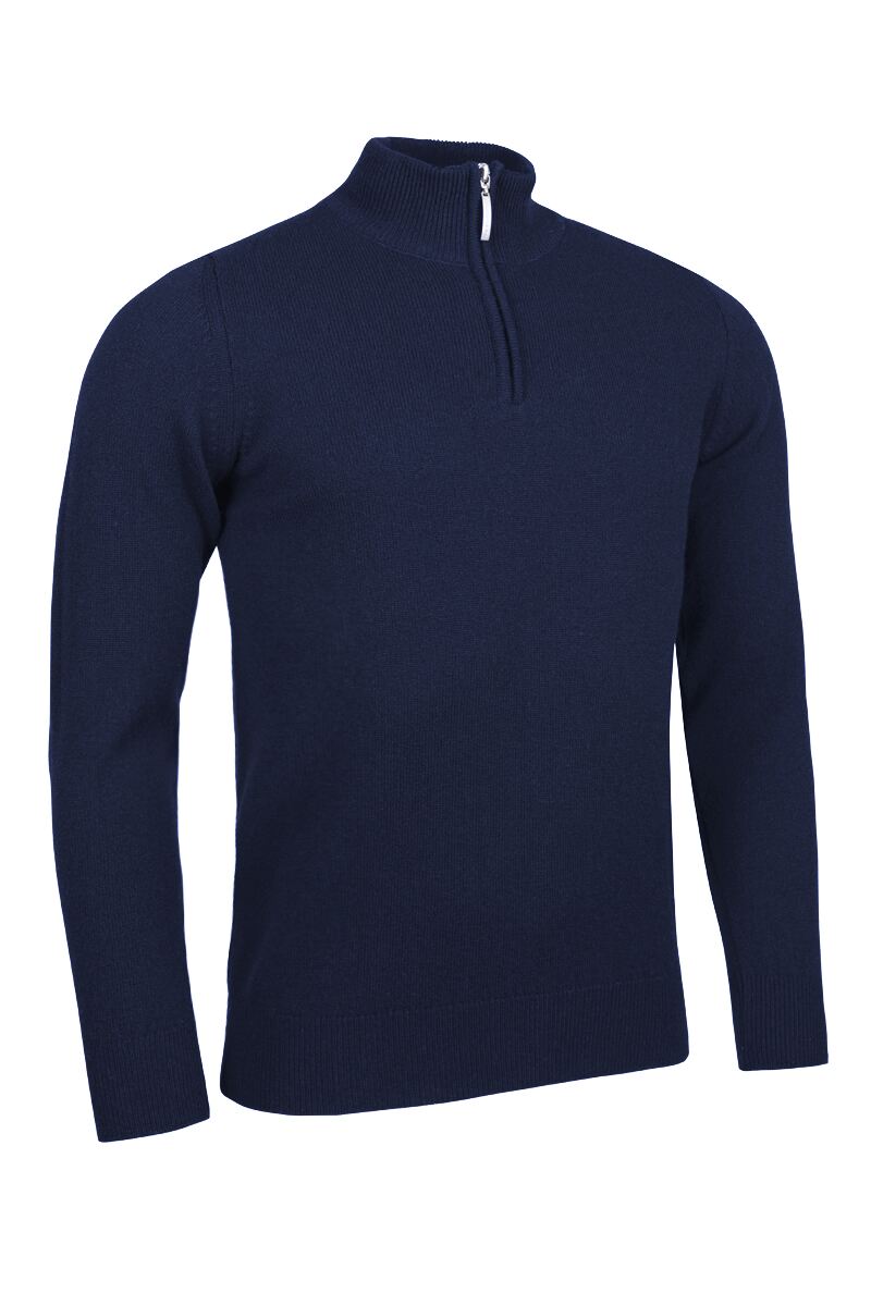 Mens Quarter Zip Lambswool Golf Sweater