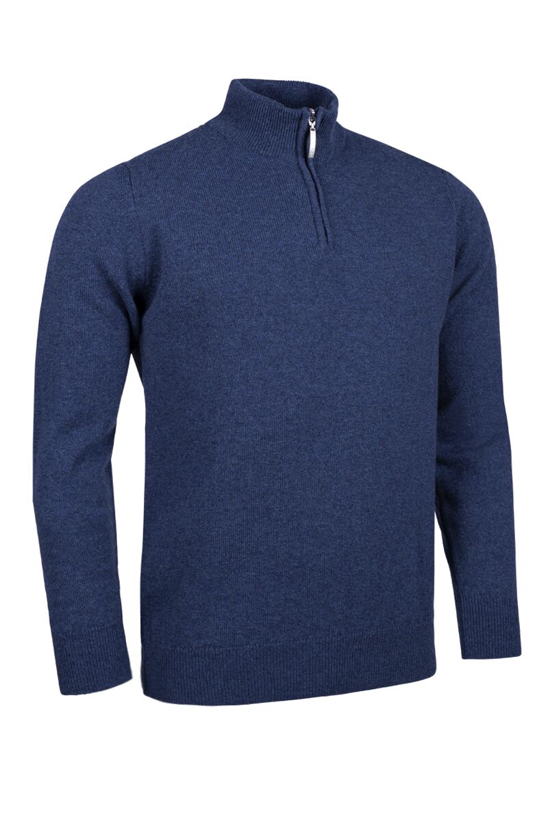 Mens Quarter Zip Lambswool Golf Sweater