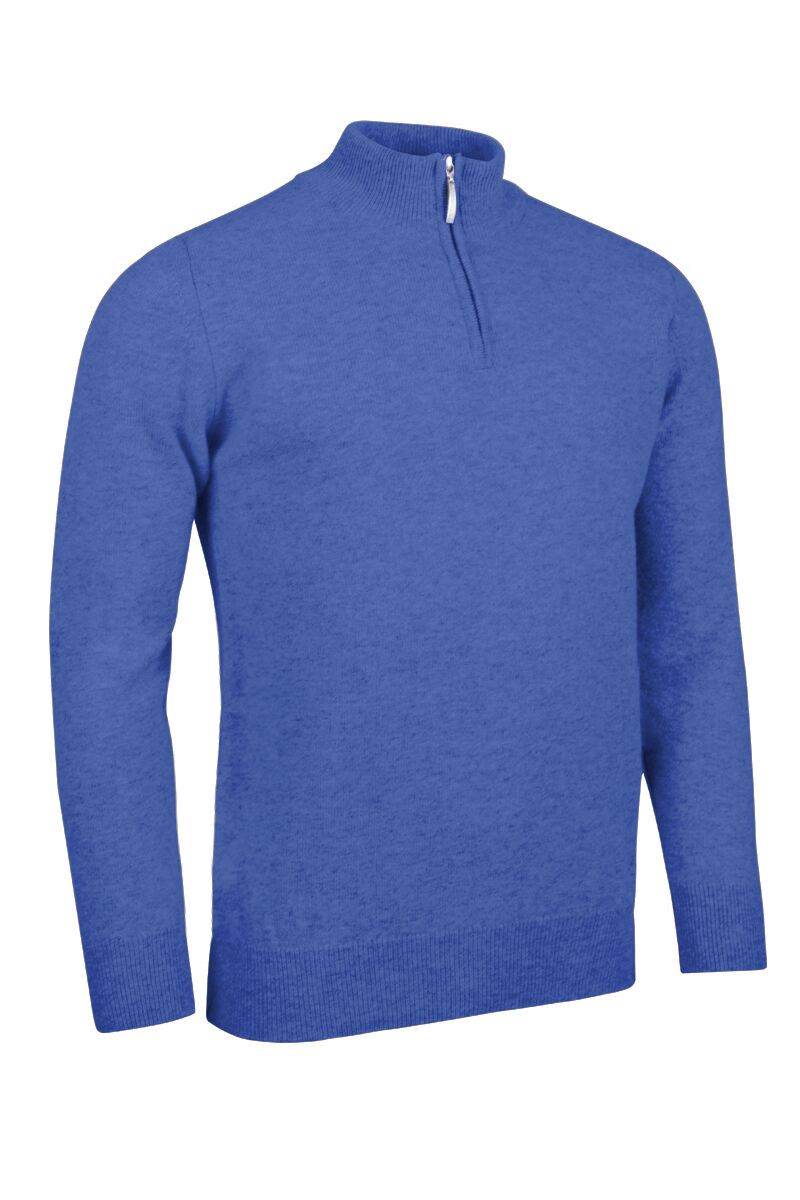 Mens Quarter Zip Lambswool Golf Sweater