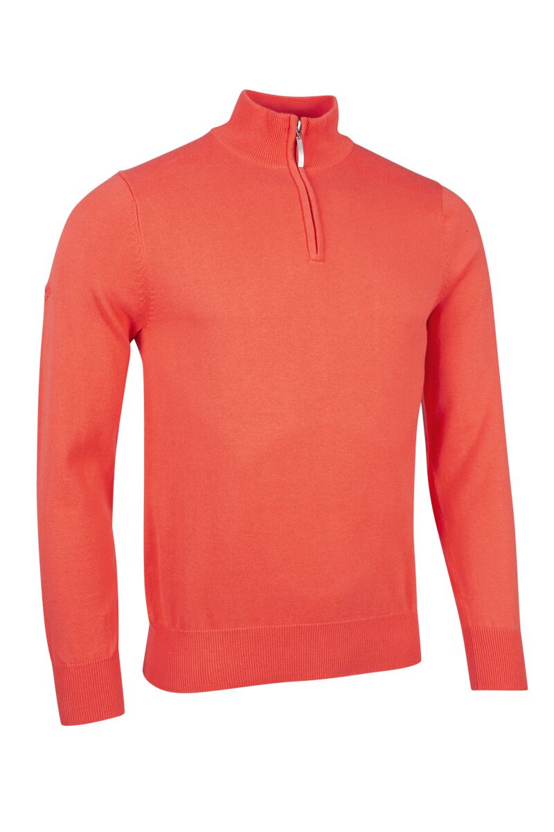 Mens Quarter Zip Lightweight Cotton Golf Sweater