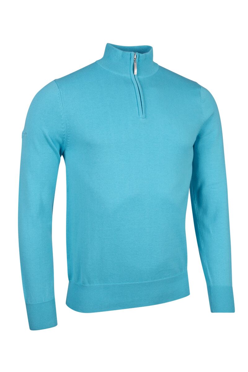 Mens Quarter Zip Lightweight Cotton Golf Sweater