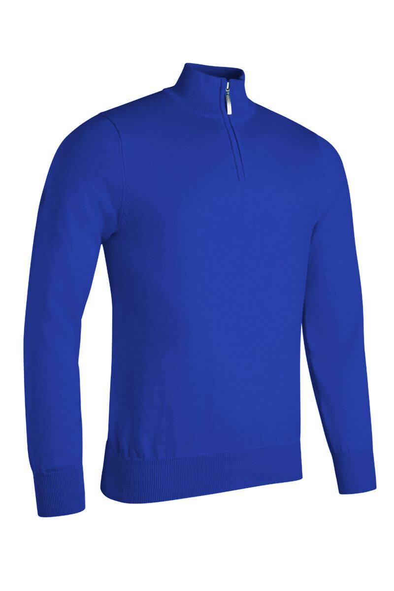 Mens Quarter Zip Lightweight Cotton Golf Sweater