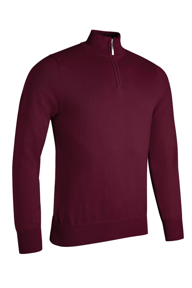 Mens Quarter Zip Lightweight Cotton Golf SweaterS / Color3