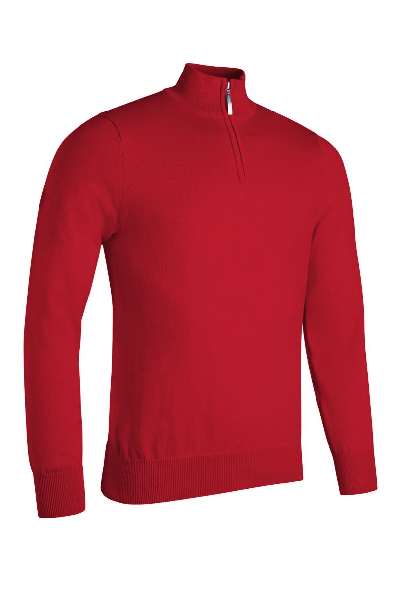 Mens Quarter Zip Lightweight Cotton Golf SweaterS / Color2