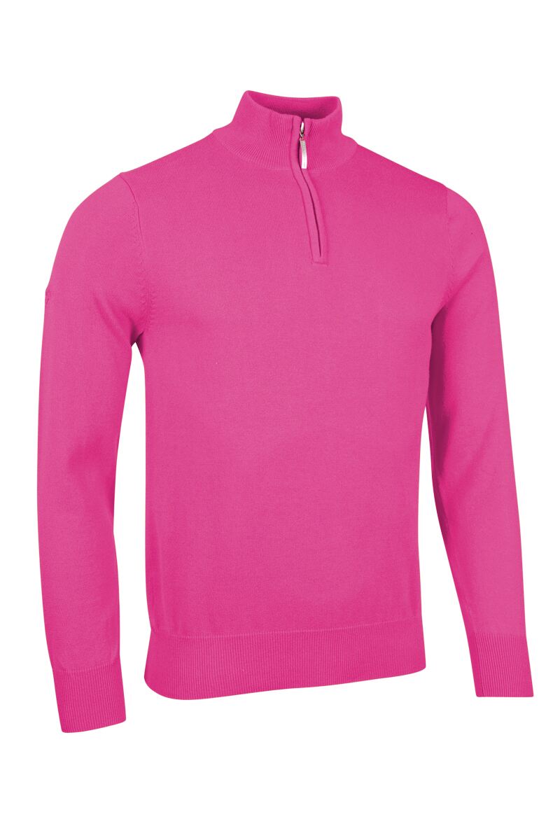 Mens Quarter Zip Lightweight Cotton Golf Sweater