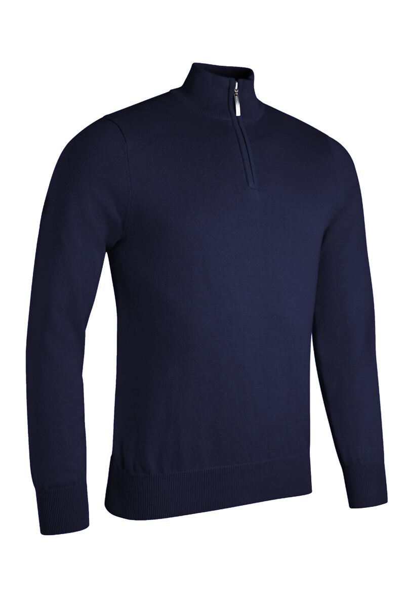 Mens Quarter Zip Lightweight Cotton Golf Sweater