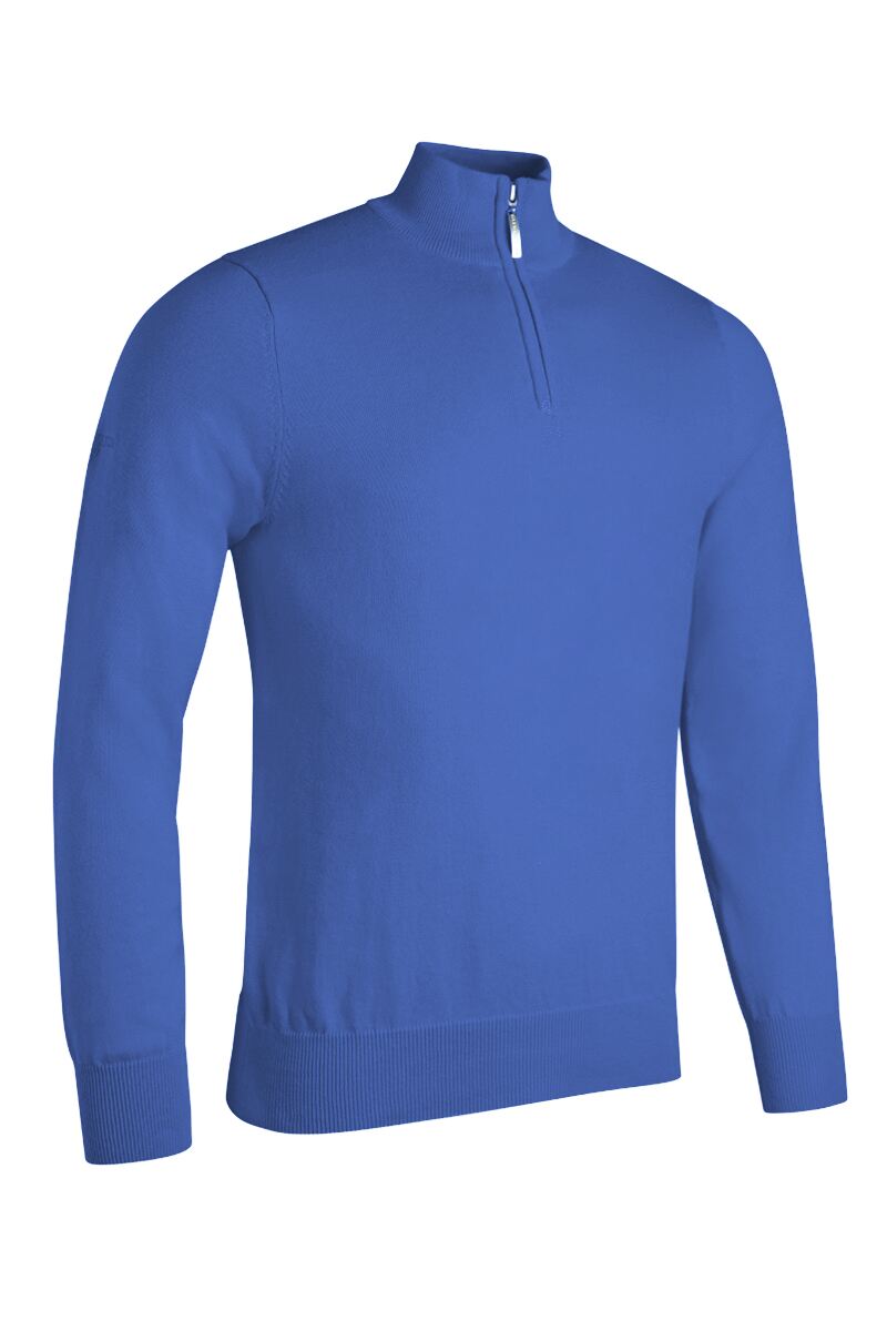 Mens Quarter Zip Lightweight Cotton Golf Sweater