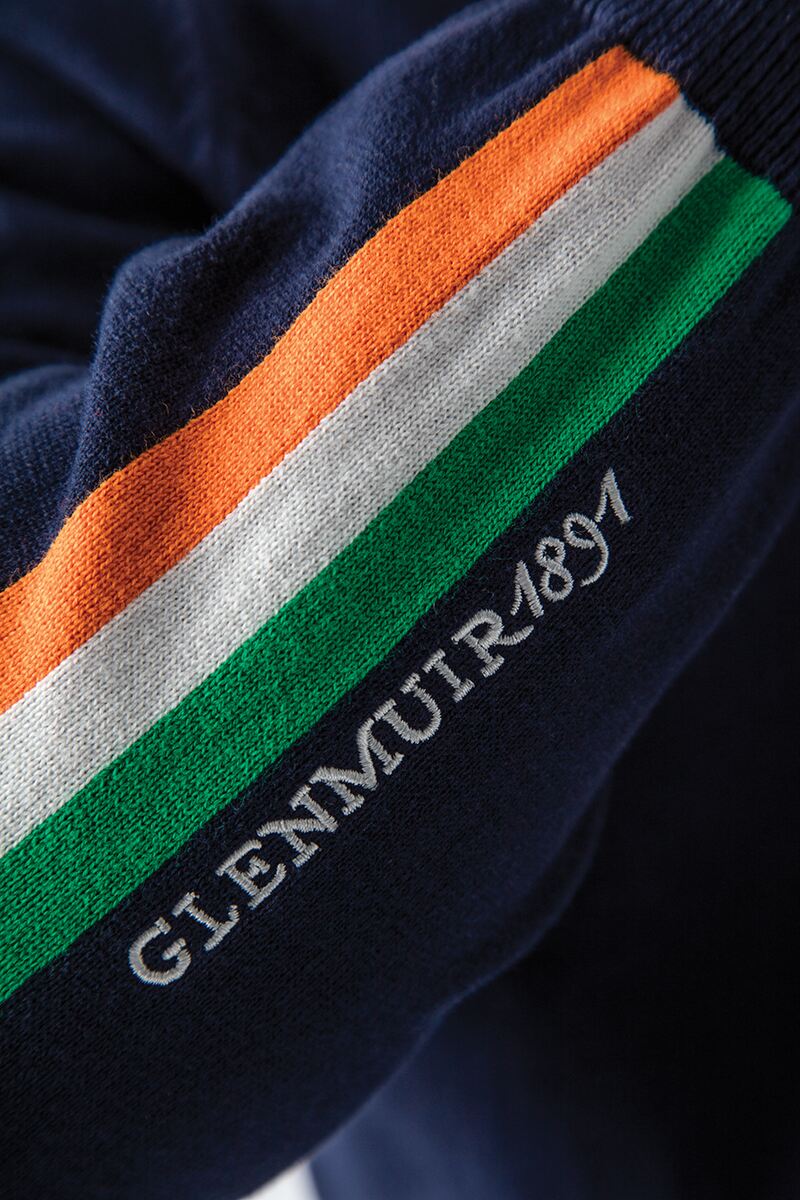 Mens Quarter Zip Irish Italian Flag Stripe Cotton Golf Sweater