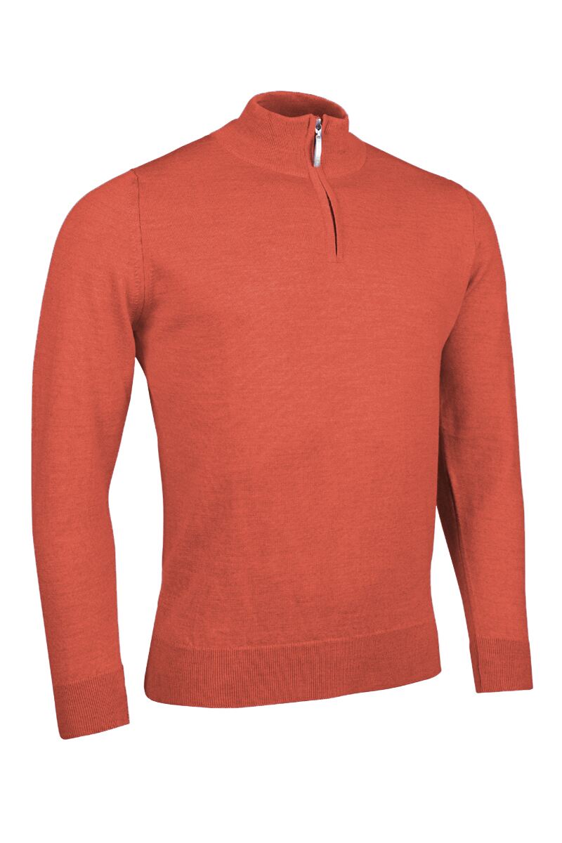 Mens Quarter Zip Merino Wool Golf Sweater