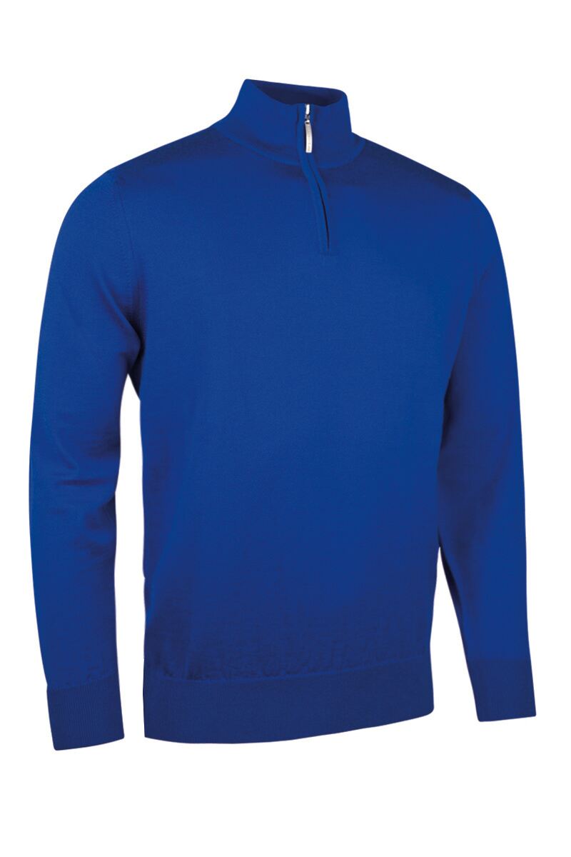 Mens Quarter Zip Merino Wool Golf Sweater