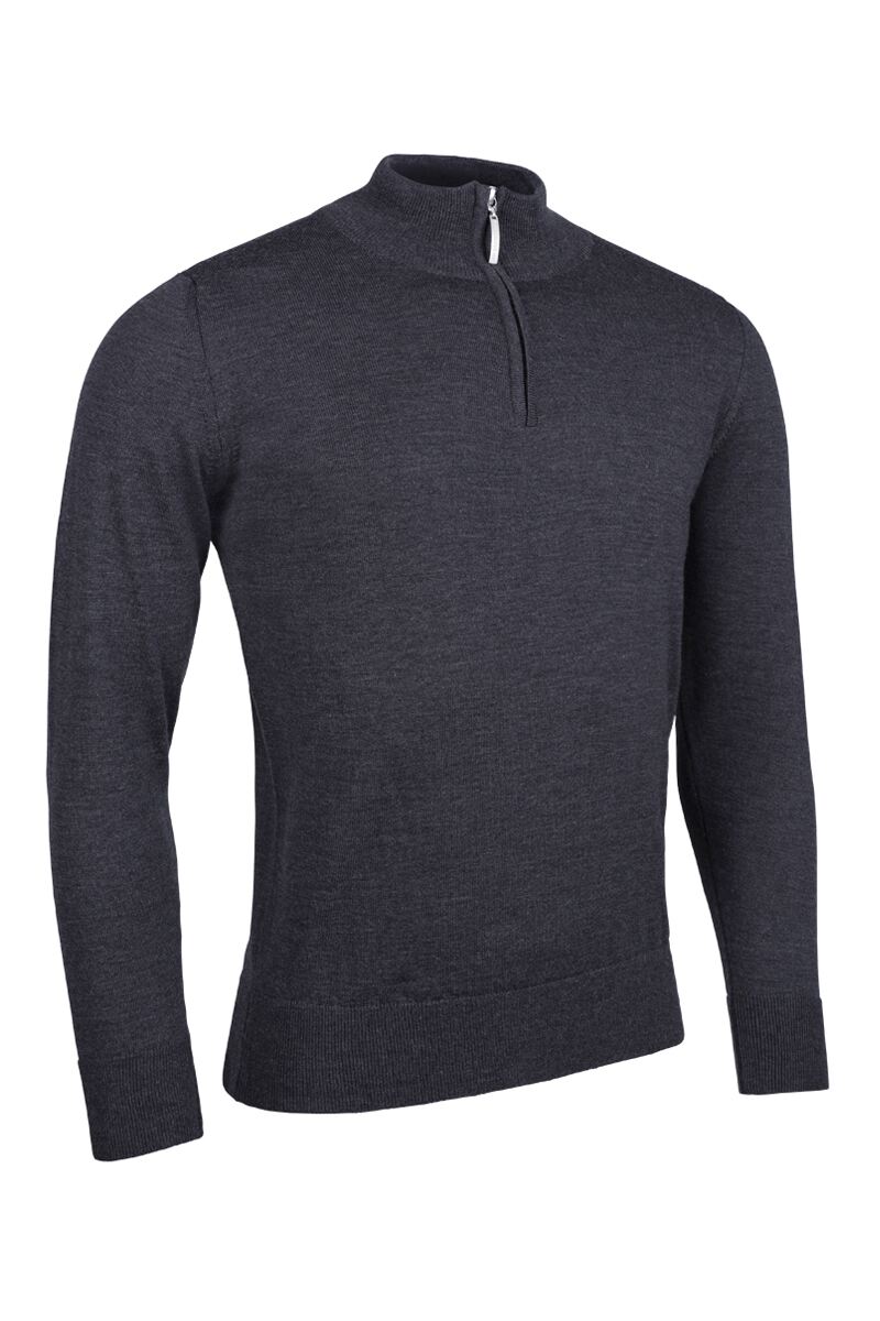 Mens Quarter Zip Merino Wool Golf Sweater