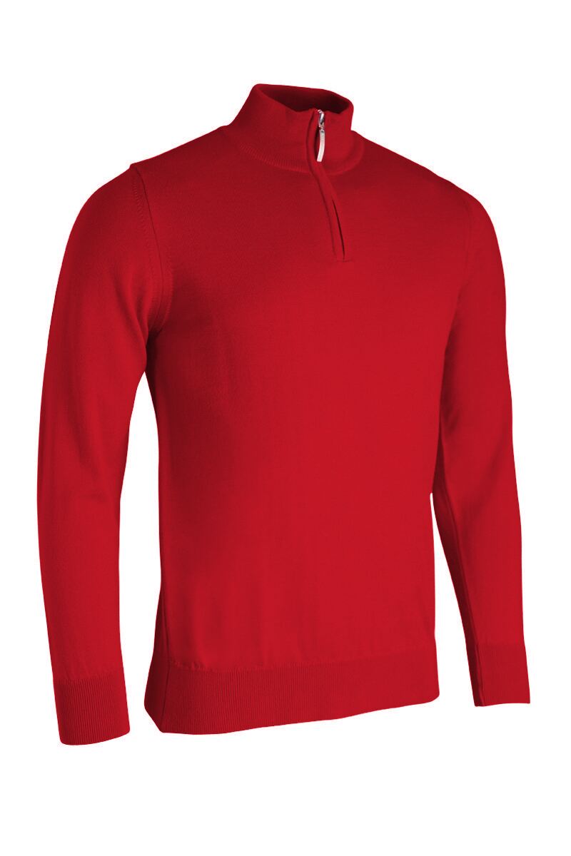 Mens Quarter Zip Merino Wool Golf Sweater