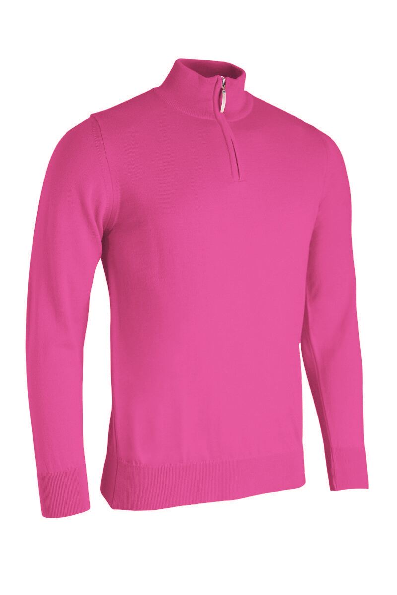 Mens Quarter Zip Merino Wool Golf Sweater