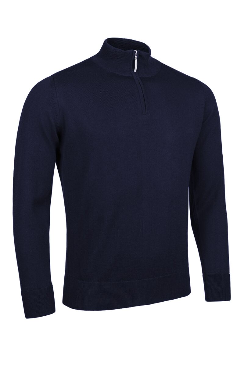 Mens Quarter Zip Merino Wool Golf Sweater