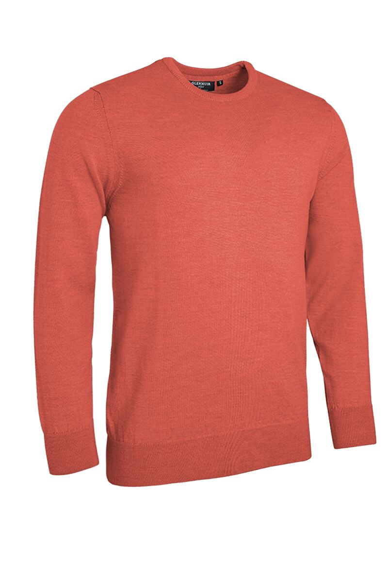 Mens Crew Neck Merino Wool Golf Sweater