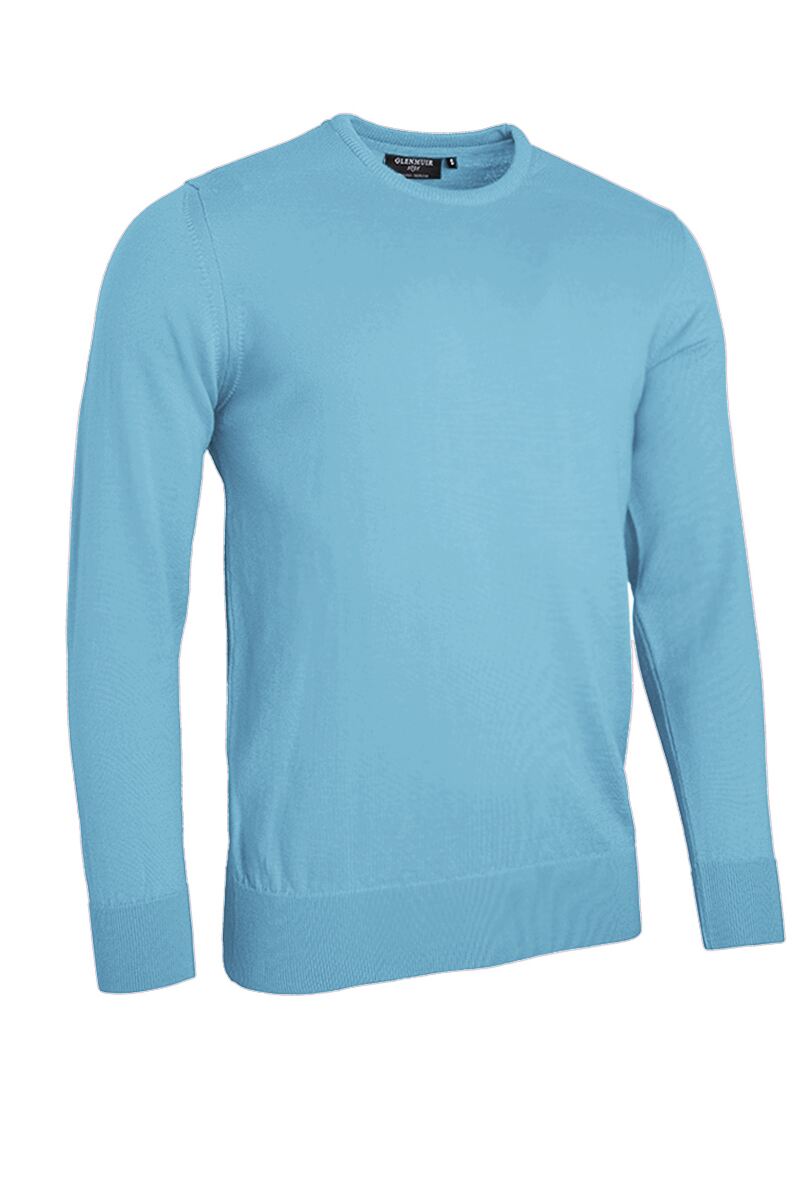 Mens Crew Neck Merino Wool Golf Sweater