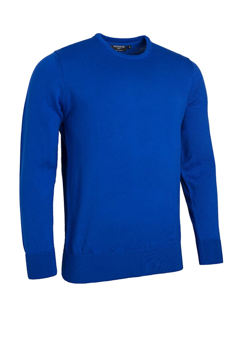 Mens Crew Neck Merino Wool Golf Sweater