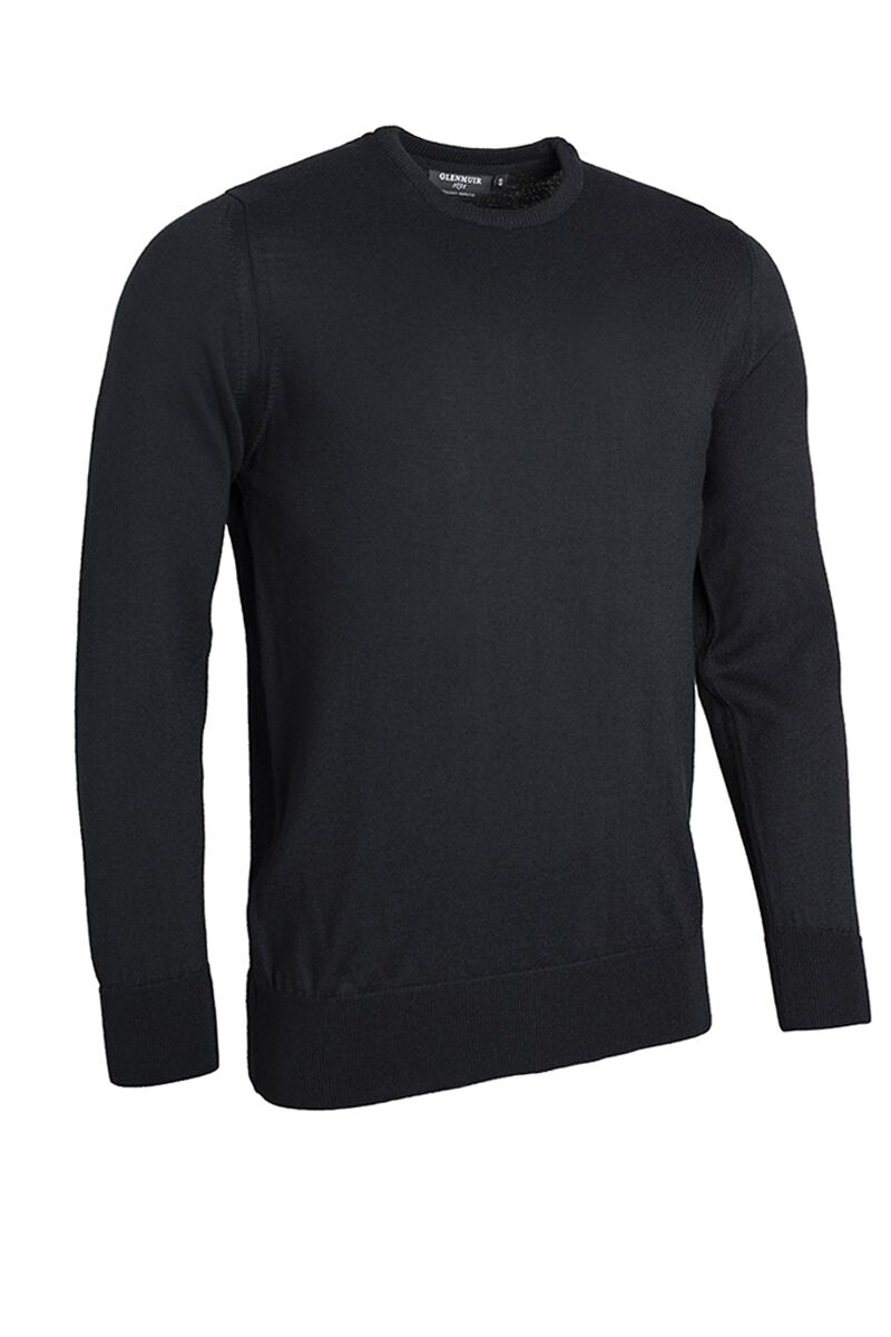 Mens Crew Neck Merino Wool Golf Sweater